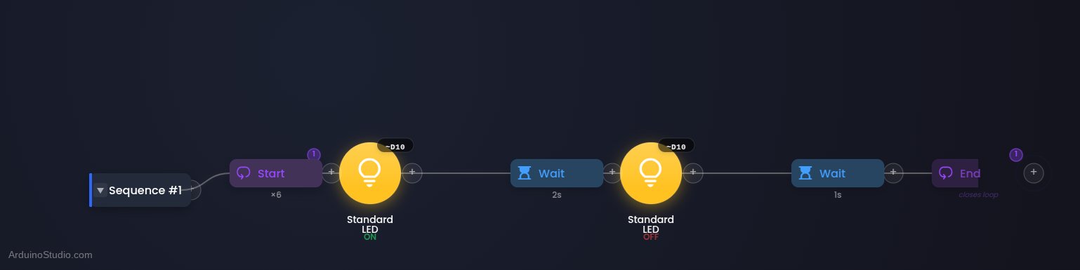 Blink LED in the visual editor