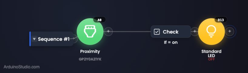Ultrasonic LED Blinker in the visual editor