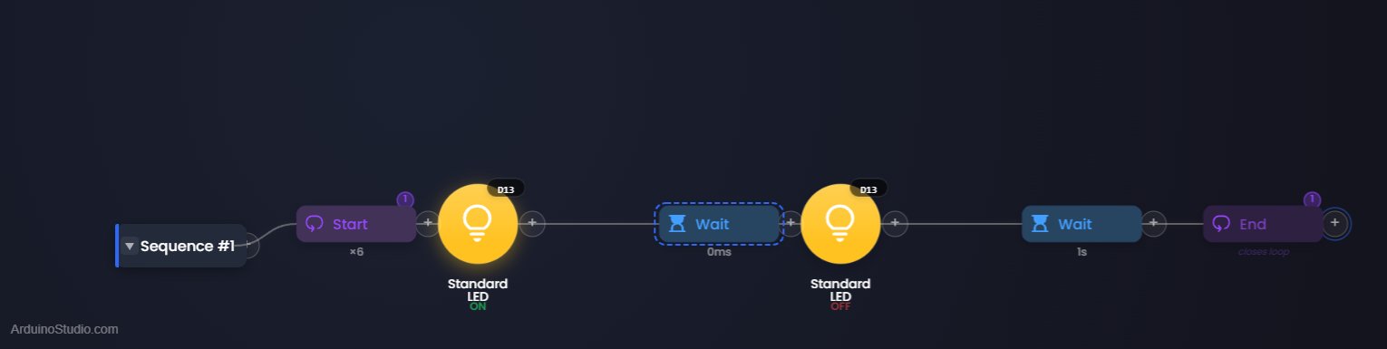 Blink LED in the visual editor